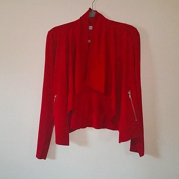 Bagatelle Women's Draped Faux Suede Jacket - Picture 3 of 4